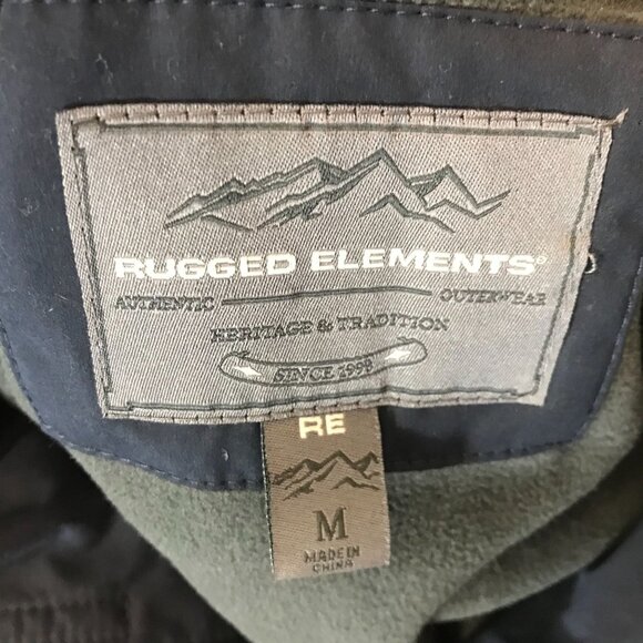 RUGGED ELEMENTS ~ MENS MEDIUM ~ NAVY BLUE CARGO CHORE COAT JACKET FLEECE LINED - Picture 7 of 7